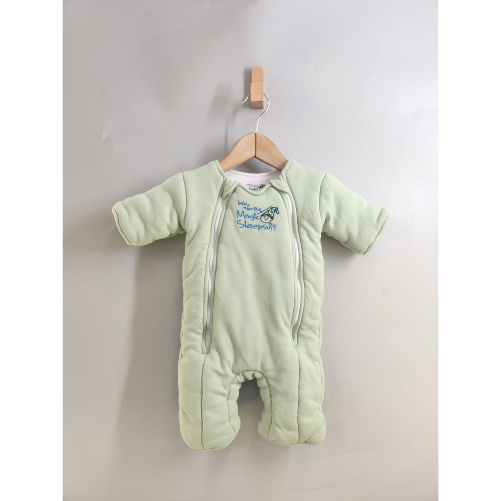 Baby Merlin's Magic Sleepsuit Kids Large 3-6 Months Green Quilted Soothing